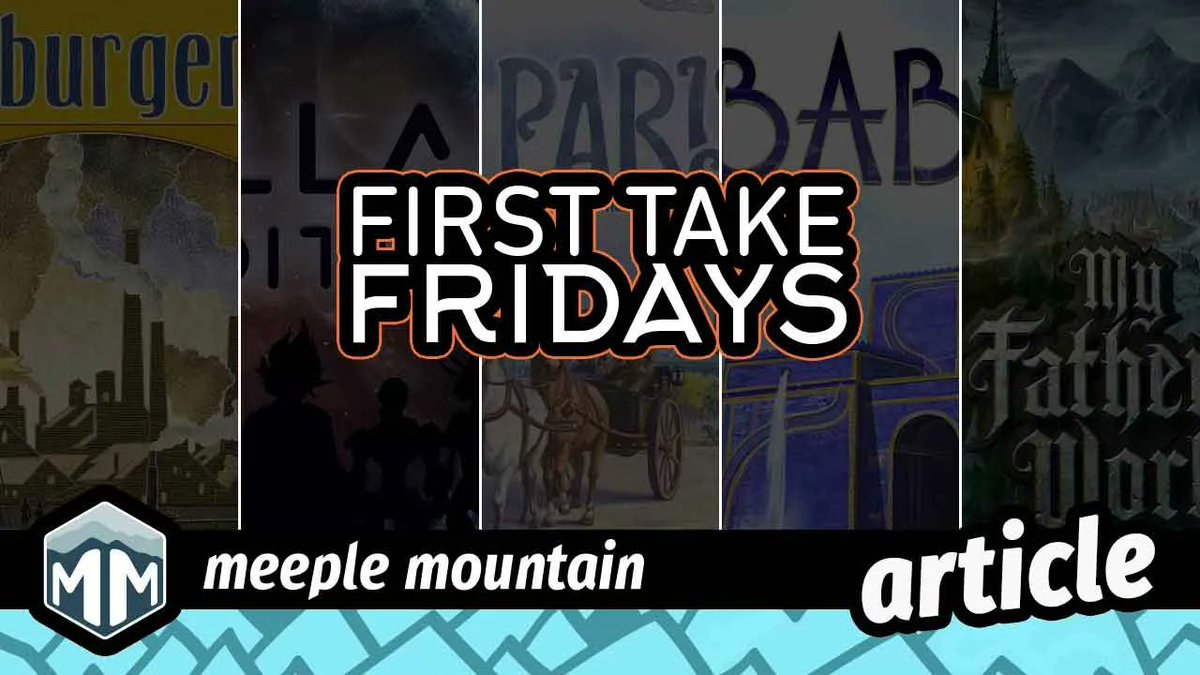 meeplemountain's tweet photo. It's time for another First Take Friday where we plays games once, and tell you what we think! This time with games from @ulible, @ruudnederpelt, @Ludonova, @Game_Brewer, and and @PlayRenegade.
https://t.co/sa44kn1TyJ
#BoardGames #FirstTakeFriday https://t.co/6kroOiShiu