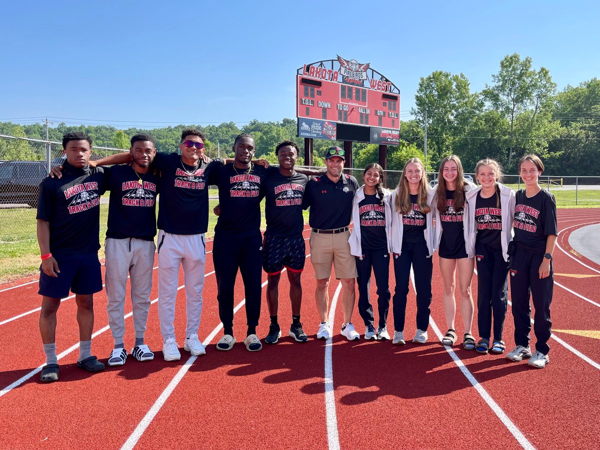 WestTrackField's tweet photo. Off to State we go!!! Big day for the Firebird Track and Field Family!!! Jun McKnight is already competing as we speak in the seated shot put!  
@westfirebirds @LakotaWestAD https://t.co/Qu2LRLk4P3