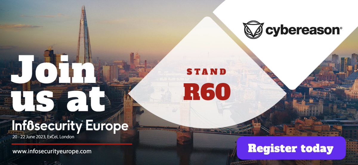 Cybereason (@cybereason) on Twitter photo Will we see you at Infosecurity Europe! Make sure you get your ticket to visit us in just 3 weeks! To register 👉 bit.ly/3oHve4o <a href="/Infosecurity/">Infosecurity Europe</a> #InfosecurityEurpoe Will we see you at Infosecurity Europe! Make sure you get your ticket to visit us in just 3 weeks! To register 👉 bit.ly/3oHve4o <a href="/Infosecurity/">Infosecurity Europe</a> #InfosecurityEurpoe