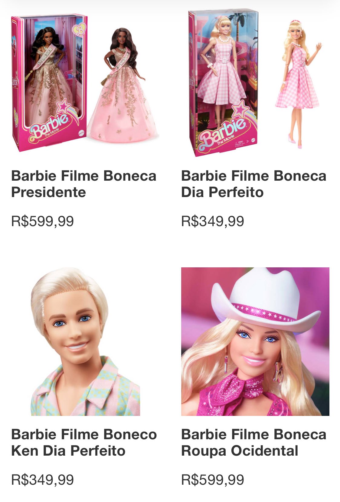 Barbie O Filme Boneca Roupa Ocidental - Mattel