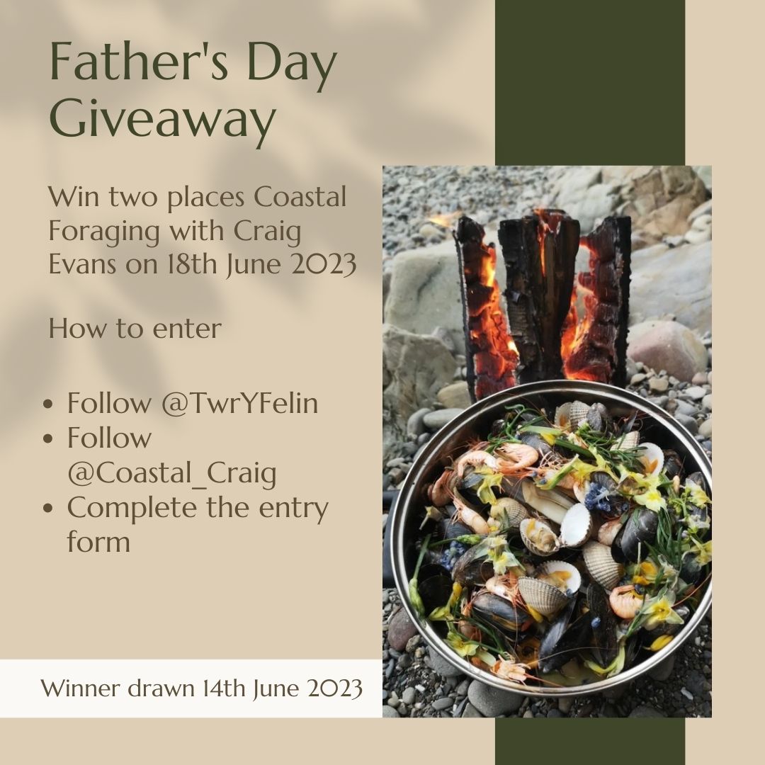 Celebrate #FathersDay with a unique Coastal #Foraging experience. Win two places (worth £170) to go foraging with renowned forager Craig Evans on Sunday, June 18th. • Follow @TwrYFelin and @Coastal_Craig • Complete Form - eepurl.com/hTDUOP twryfelinhotel.com/fathers-day-co…
