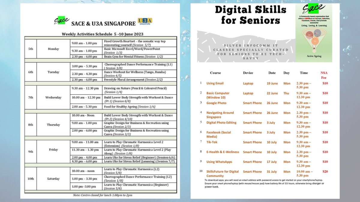 #coursesforseniors #activeaging #lifelonglearning #learntogether #activeseniors #positiveageing #silverlearners #YOLO #happylearning #continuingeducation #singaporesenior #healthyaging #wellbeing#goldenyears #funlearning #silveractivities #Retirement #Upskilling #Learning #U3A