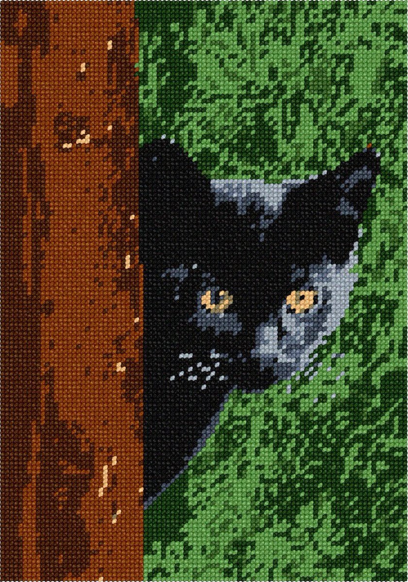 Needlepoint Kit or Canvas: Cat Around Tree by pepitaneedlepoint dlvr.it/Sq22nv