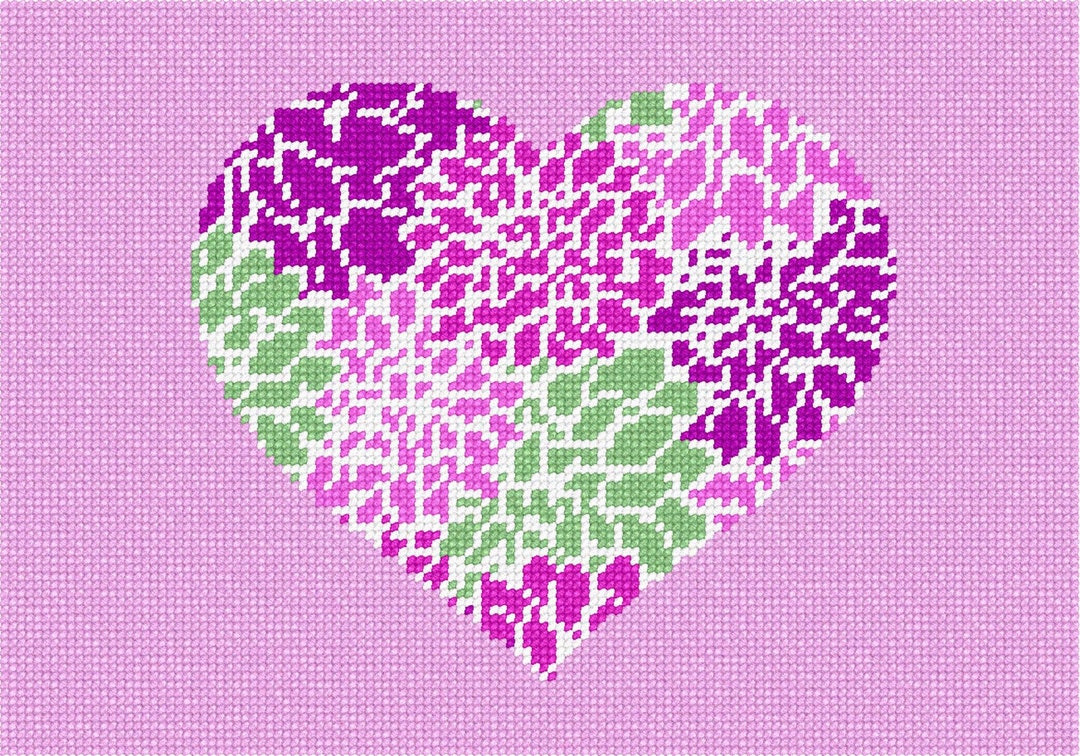 Needlepoint Kit or Canvas: Heart Floral by pepitaneedlepoint dlvr.it/Sq22px