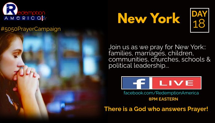 redemption_usa's tweet photo. #usa 
#newyork 
#day18 
#tonight 
#5050PrayerCampaign 
#joinus 
#prayer 
#CallUntoMe https://t.co/53DfR6M2IM