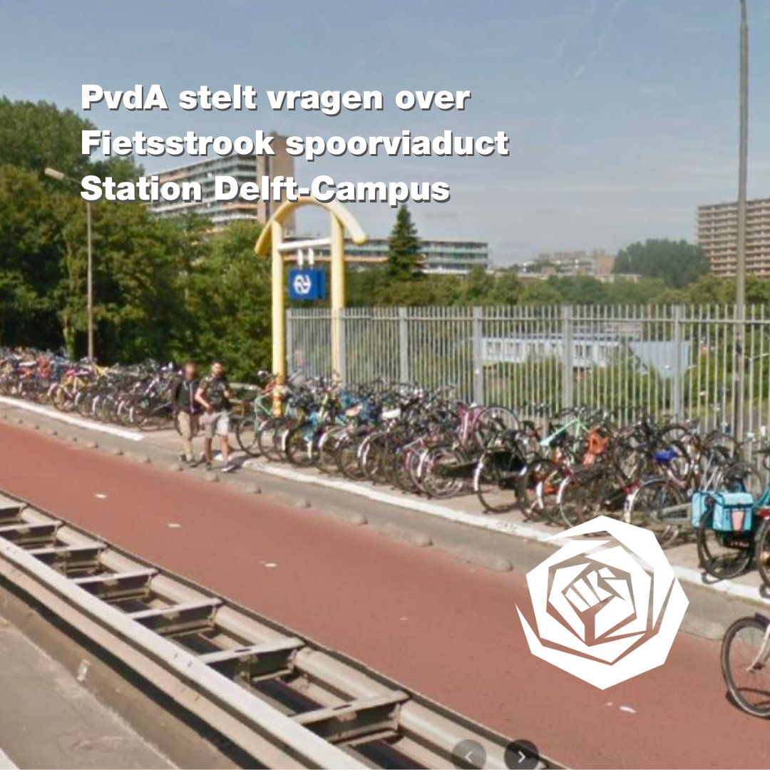 PvdA stelt vragen over Fietsstrook spoorviaduct Station Delft-Campus. N.a.v. een recente nieuwsbrief van de fietsersbond van Delft. “De PvdA vindt de fietsnetwerken in Zuid-Holland erg belangrijk voor haar inwoners”-Rosalie Bedijn zuidholland.pvda.nl/nieuws/pvda-st… #fiets #fietsbond #delft