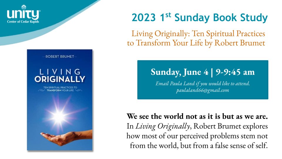 UnityofCR's tweet image. Join us on Sunday, June 4 for Rev Debra's lesson, "Dance in the Light of Day" Read the rest of the news here: mailchi.mp/unitycr/sunday… 
#spiritual #PositivePath #OnlineChurch #NewThought