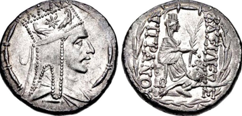 Silver tetradrachm of Tigran the Great, 95-56. before Christmas.