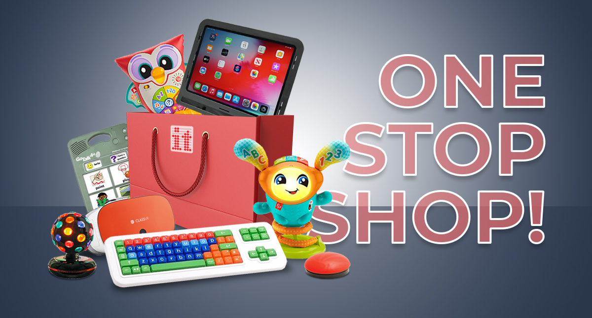 We're your One Stop Shop for Assistive Technology!
Get everything you need in one place. Read our latest newsletter: bit.ly/3WNvUBJ

#inclusivetech #assistivetech #eyegaze #virtualreality #sensory #switchadaptedtoys #communication #specialneeds #educational #onestopshop