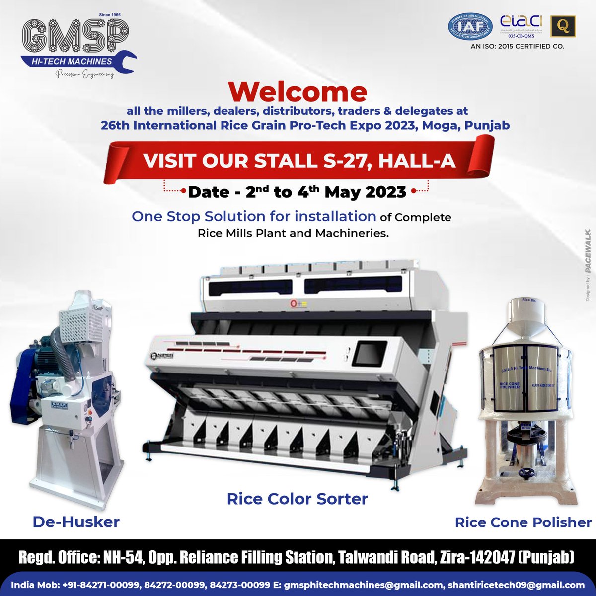 GmspHighTech's tweet image. 🌾𝟐𝟔𝐭𝐡 𝐈𝐧𝐭𝐞𝐫𝐧𝐚𝐭𝐢𝐨𝐧𝐚𝐥 𝐑𝐢𝐜𝐞 𝐆𝐫𝐚𝐢𝐧 𝐏𝐫𝐨-𝐓𝐞𝐜𝐡 𝐄𝐱𝐩𝐨 𝟐𝟎𝟐𝟑🌾

Call Us At:
84273-00099

#colorsorter #colorsortingmachine #paddydehusker #dehusker #RiceMachinery #Mogaexpo #mogapunjab #shantiricetech #zira #Punjab #gmsphitech #hitechmachines