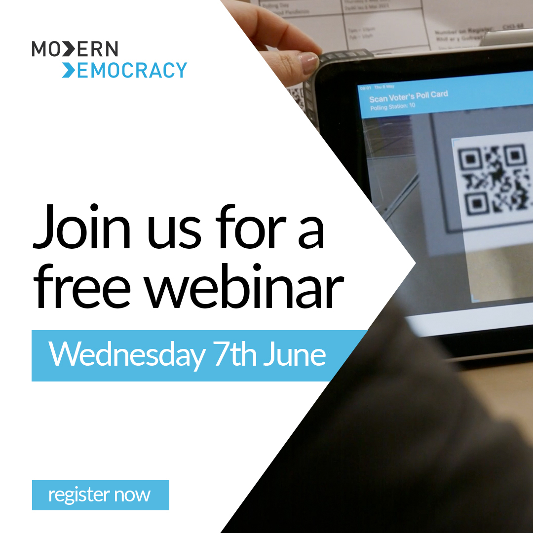 ModDemLtd's tweet photo. We’re hosting a webinar on 7th June to hear from two first-time users on how Modern Polling transformed the polling station experience for staff and the electorate at the May elections.
Register now at https://t.co/bdzYKmCNq1 https://t.co/IKzsTnylE8