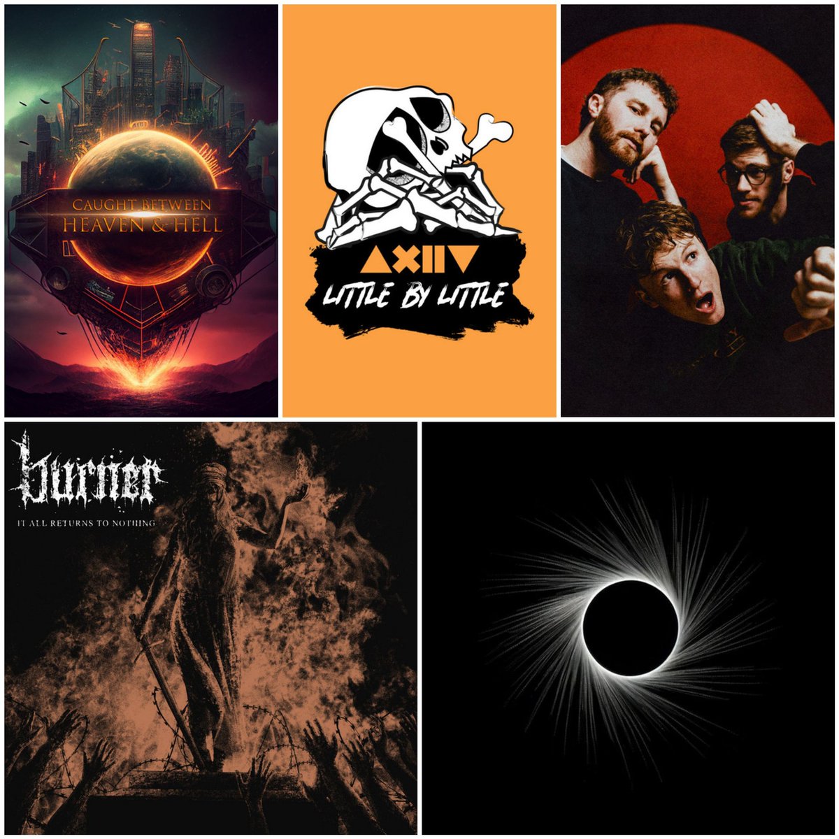 Today's New Releases 

#WritingTheFuture - Caught Between Heaven &amp; Hell
<a href="/AsDecemberFalls/">As December Falls</a> - Little By Little
<a href="/superlovemusic/">Superlove</a> - follow:noise
@burnermetal - It All Returns To Nothing
<a href="/SettheSunBand/">Set the Sun</a> - The Truth

#asdecemberfalls #superlove #burner #setthesun