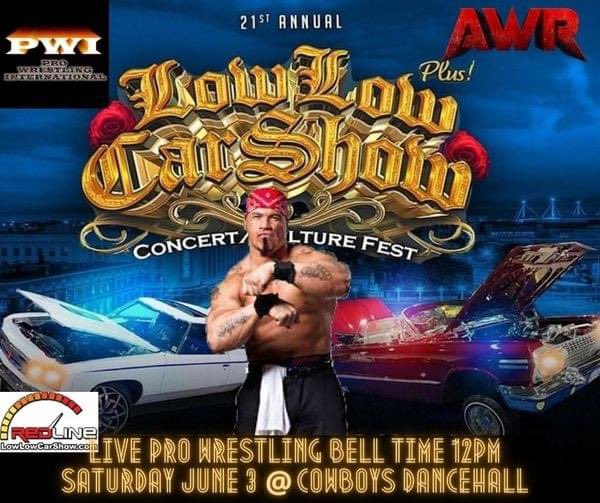 Live pro wrestling this Saturday bell time 12 pm ticket info lowlowcarshow.com or text (210) 541 8181 #liveprowrestling