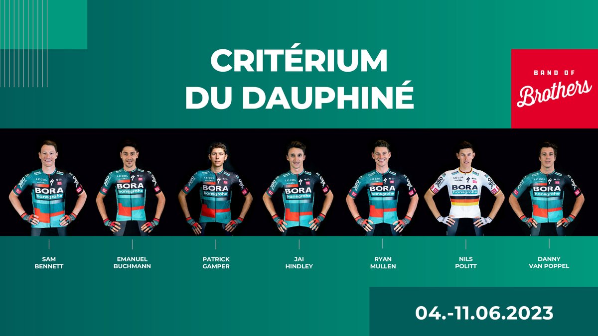 🇫🇷 #Dauphiné We’re on our way to France for @dauphine and look forward to an exciting week of racing 👊🏼 Here’s our line-up: 👉🏼 Sam Bennett 👉🏼 Emanuel Buchmann 👉🏼 Patrick Gamper 👉🏼 Jai Hindley 👉🏼 Ryan Mullen 👉🏼 Nils Politt 👉🏼 Danny van Poppel