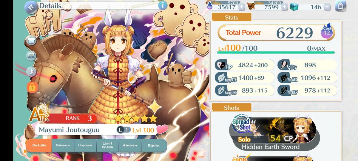 _WhyDev's tweet image. I got mayumi to lv 100 with the new exp quest ^^