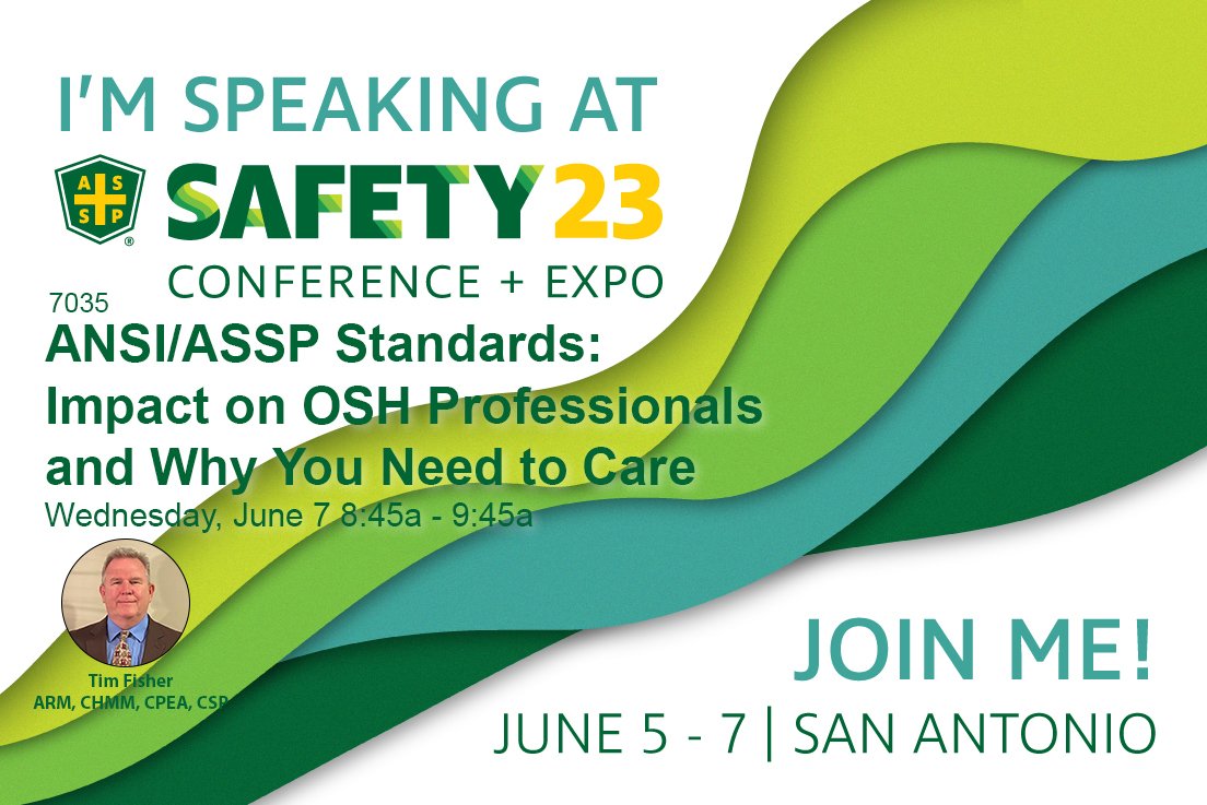 ASSP_EP's tweet photo. Come see WHY you need to even care about ASSP/ANSI standards with Tim Fisher on June 7! #safety2023 https://t.co/GsVl1aEbYd