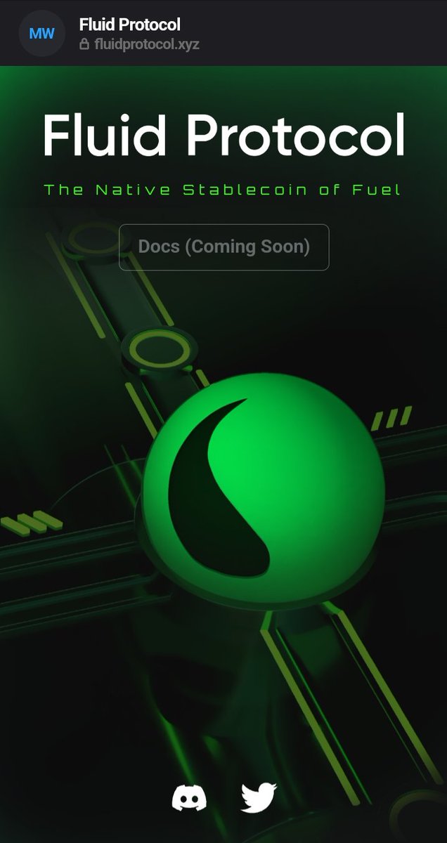 brownPinkWater's tweet image. Introducing @Fluid_Protocol — a leading and pioneer $USDF stable asset protocol on @fuel_network.
Get the @FueletWallet (available on mobile — androidOS &amp;amp; iOS and extension for Chrome and Edge for desktops). Prepare for a fluid defi experience with #FluidProtocol!
Docs incoming👇