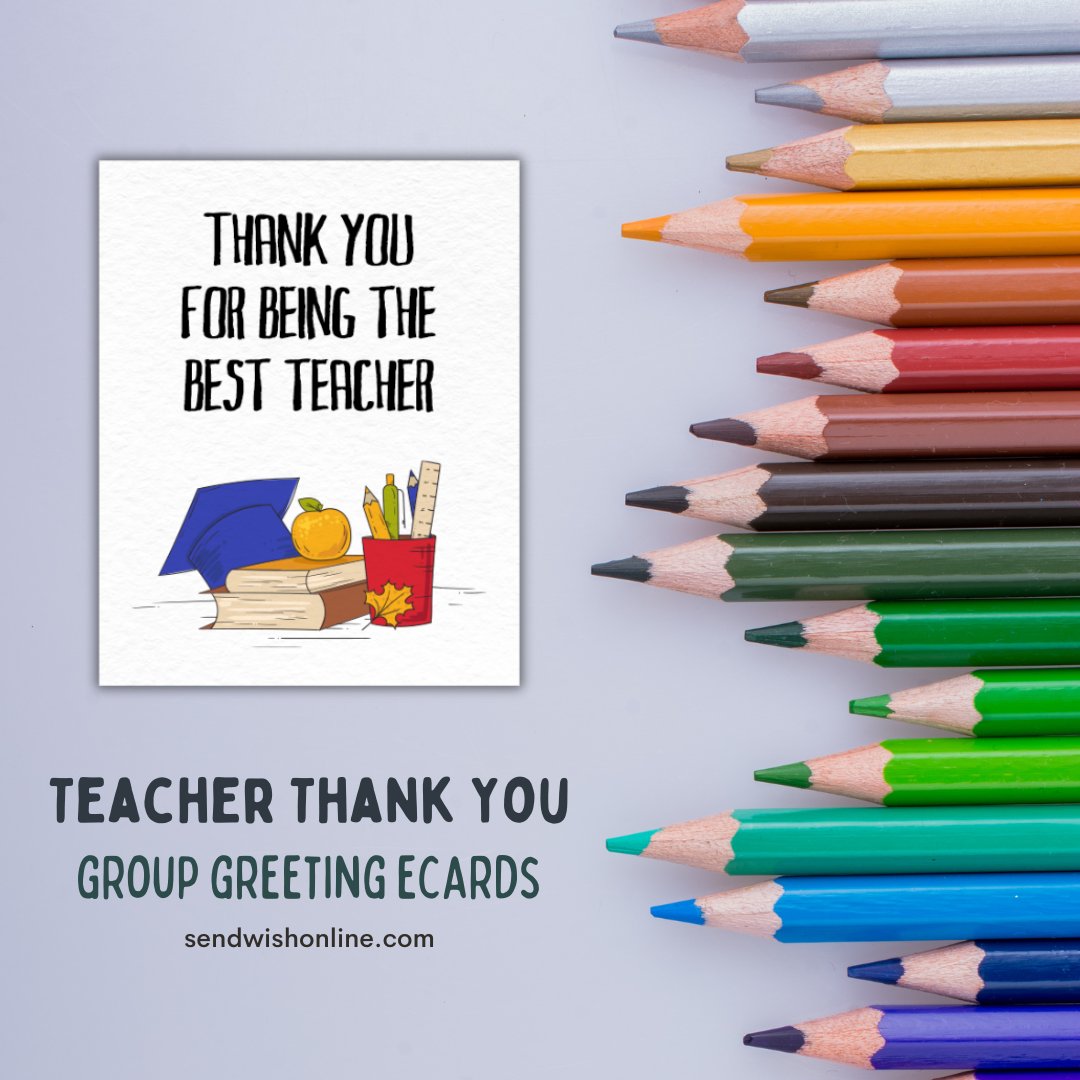 Expressing gratitude to all the incredible educators who shape minds and inspire futures! 🌟🎓✨ Check out these heartwarming Teacher Thank You eCards from Sendwishonline.com 

#TeacherAppreciation #GratefulEducators #InspiringMinds #ecards #groupcards #greetingcards