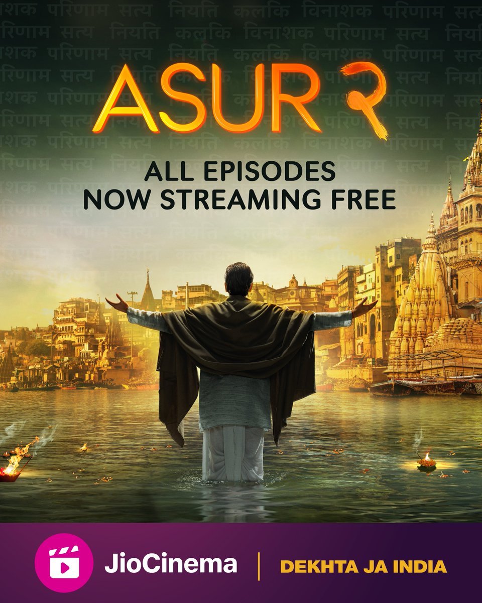 HotstarReality's tweet photo. Anth ka aarambh samay se pehle ho chuka hai.

We saw your overwhelming love for the first three episodes. We heard your demand for more. So, we now bring you ALL episodes of #Asur2OnJioCinema, streaming free.

#Asur2 #Asur #JioCinema

@ArshadWarsi @BarunSobtiSays @anupria_goenka https://t.co/LVBbHz5kST