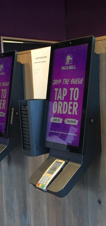FakeUnicode's tweet photo. I think this Taco Bell kiosk is running on a Chromebook. Accidentally activated a context menu. Was able to replicate with long press.

Yes, emoji got tried. It did show the emoji keyboard, but they disappeared when inserted.

Let us name ourselves emoji @TacoBellAus ! https://t.co/owcbyyiaIc