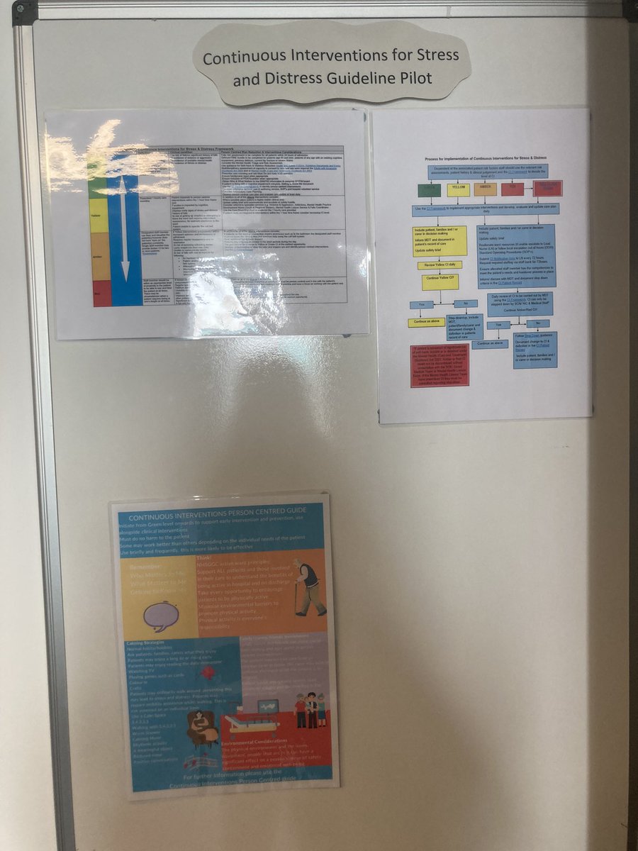 In Stobhill ward B helping with the Continuous Interventions for Stress and Distress pilot! To see staff finding out what matters, who matters, getting to know patients and acting on this information to offer person centred care is inspirational <a href="/AnnJDocherty/">Ann</a> <a href="/Helenam96440345/">Helenamay</a>
