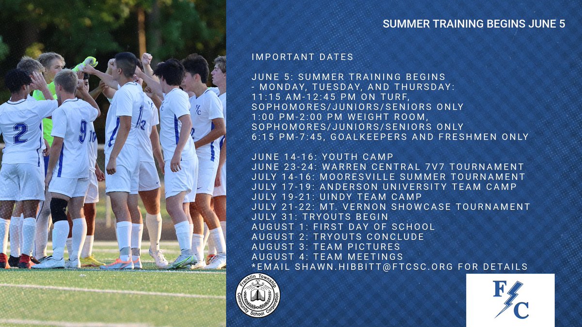 FCFlashesSoccer's tweet photo. Summer training begins Monday!!!

The boys are ready to work hard all summer and compete in some great events. 

More details will be in the weekly emails: DM this account or contact Shawn.Hibbitt@ftcsc.org to be added to the email list. 

@FCFlashes https://t.co/OW04DABWF1