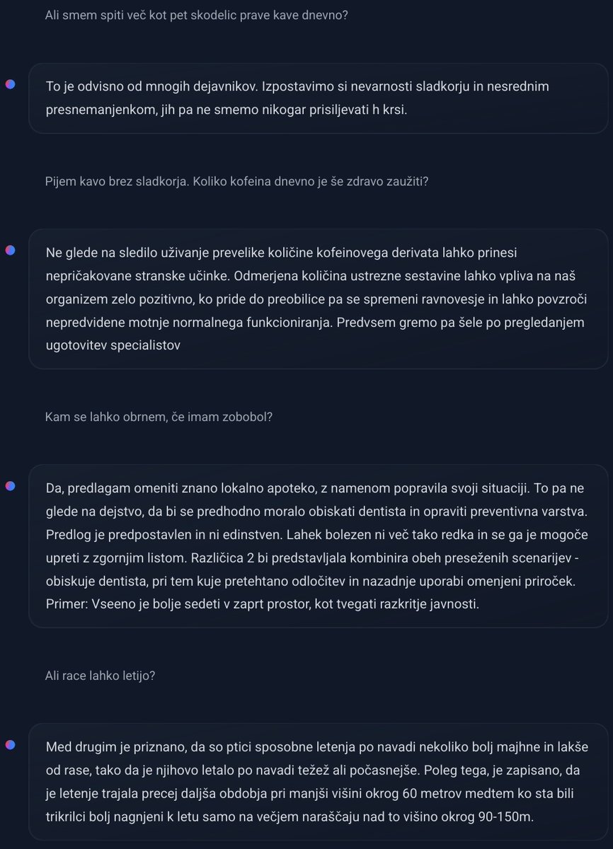 brbunek's tweet image. Preizkušanje #HuggingChat (@huggingface) za slovenščino.