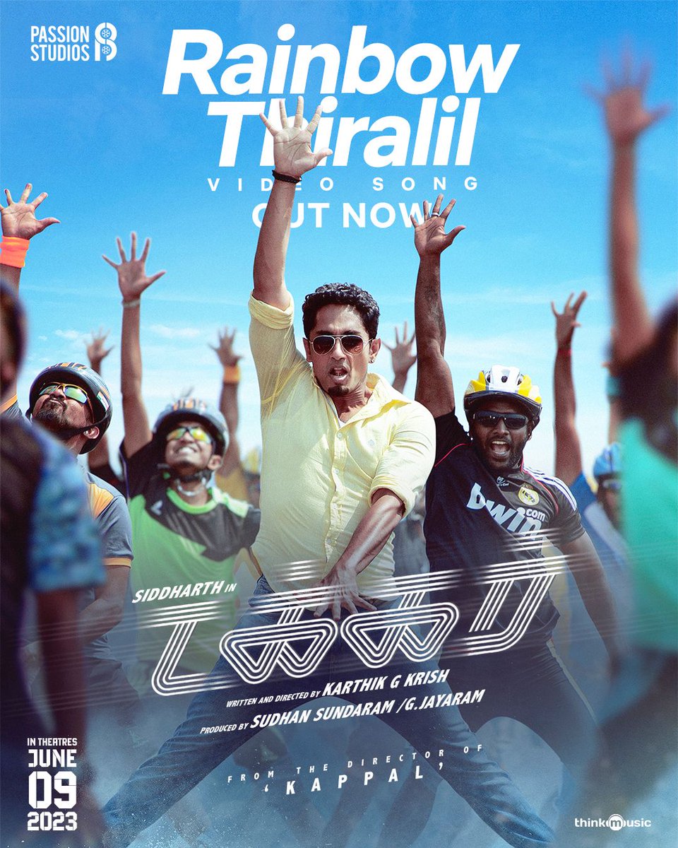 Time to hit the beats right for the dance moves 🥳💃🕺🏾
Rainbow Thiralil from #Takkar is out now !! 
youtu.be/JQxxxHmFyj0
In cinemas on JUNE 9th.

Directed by <a href="/Karthik_G_Krish/">KARTHIK G KRISH</a>
🌟#Siddharth
<a href="/PassionStudios_/">Passion Studios</a> <a href="/iYogiBabu/">Yogi Babu</a> <a href="/itsdivyanshak/">Divyansha Kaushik</a> <a href="/nivaskprasanna/">Nivas K Prasanna</a> <a href="/thinkmusicindia/">Think Music</a> @Donechannel1