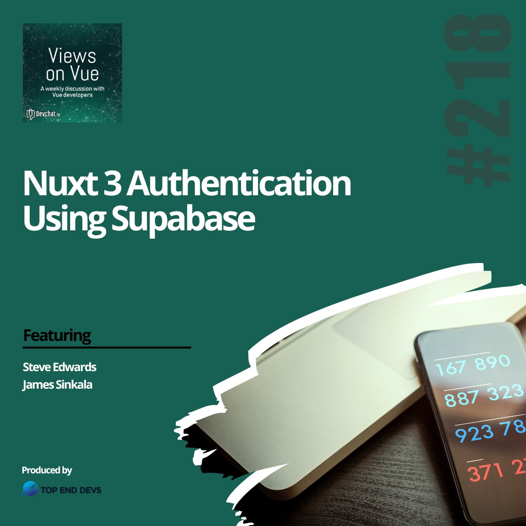 viewsonvue's tweet image. Check out this week's episode of #ViewsonVue with @xinnks
#Vue: Nuxt 3 Authentication Using Supabase
rfr.bz/t5s565g