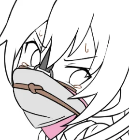 頬っぺた可愛く描けた気がする～と思ってたけど多重猿轡にしたから全部隠れちゃった回 