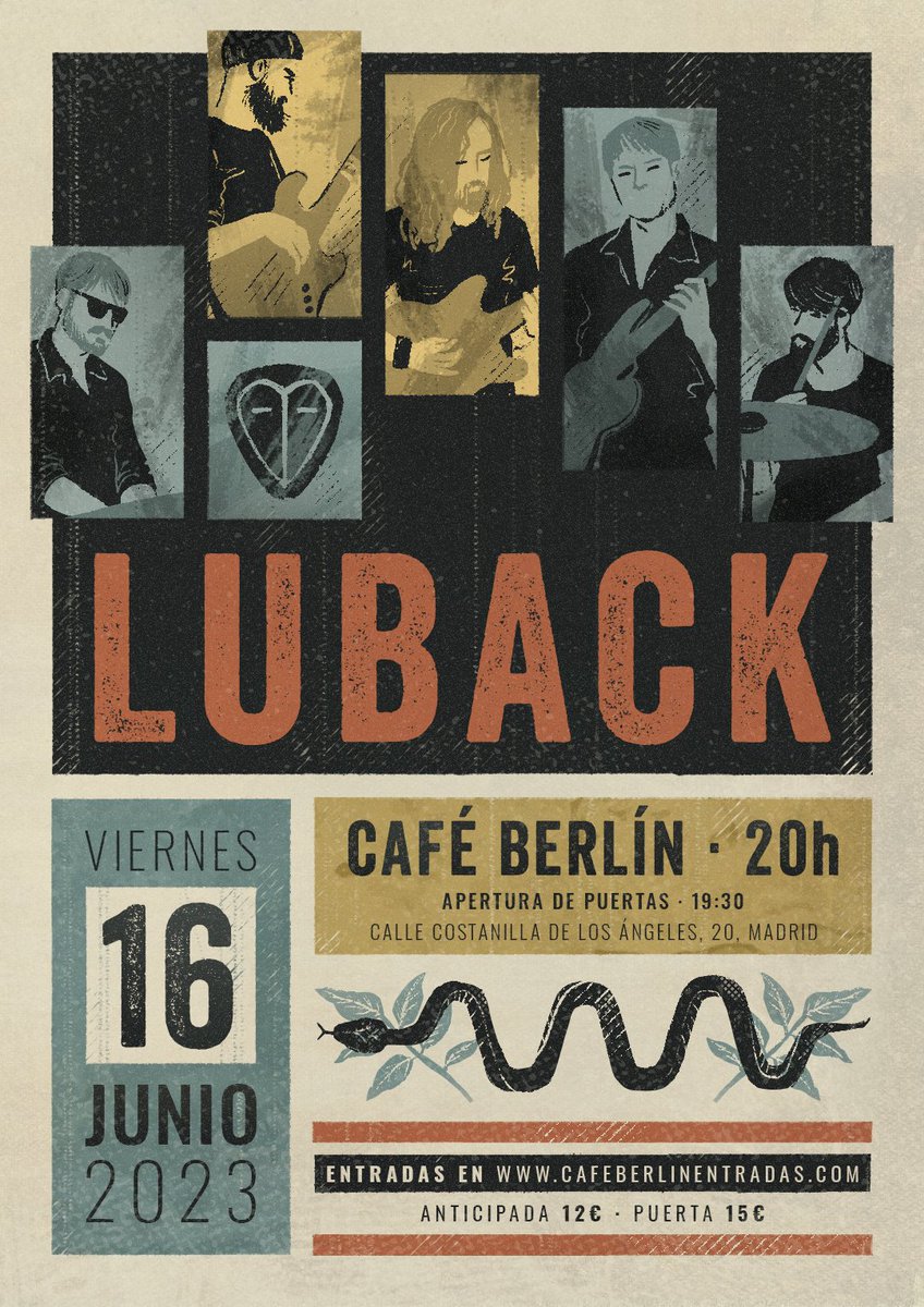 El próximo viernes 16 @lubackband adelantará parte de su próximo álbum en un concierto especial en el @CafeBerlinMad (#Madrid). Una ocasión para descubrir el siguiente paso de un músico en constante evolución. Entradas 🎟️ a la venta en: cafeberlinentradas.com/events/luback-… cc./ @RedShoes_