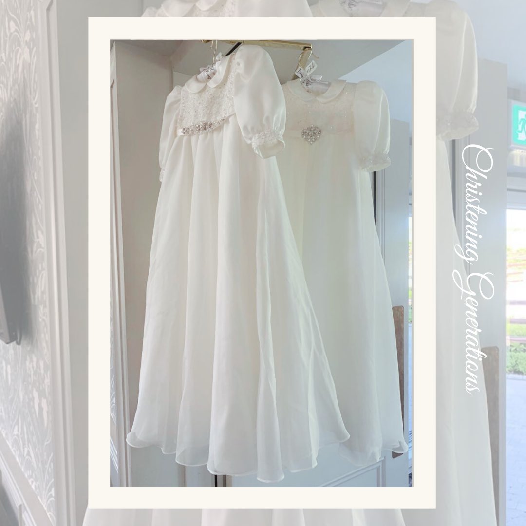 Two beautiful heirloom christening gowns for two beautiful baby girls. These gowns were designed and created from their Mum’s wedding dress 💛 #christeninggenerations #curatorofmemories #weddingdresstochristeninggown #familylegacy #makingmememories #sustainable #reuse #carlow