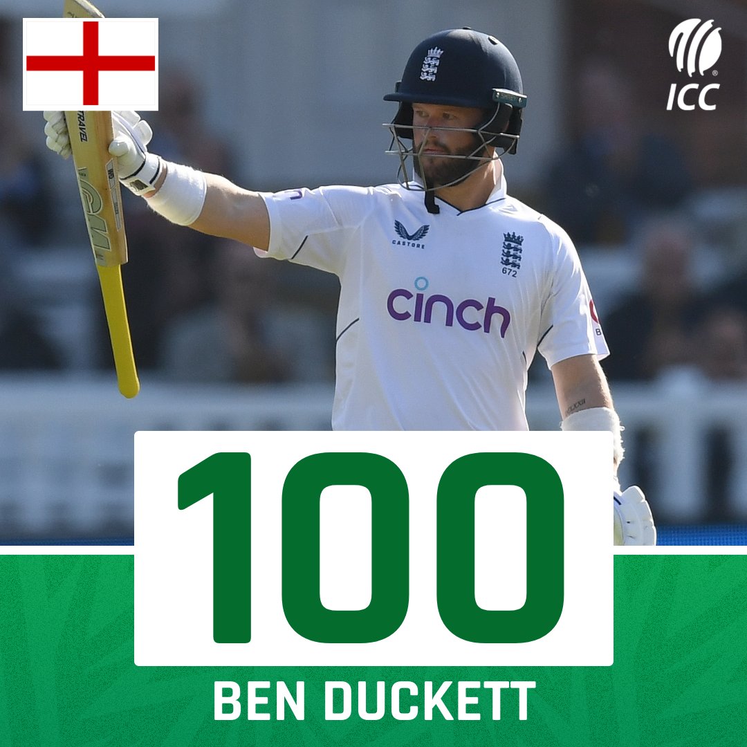A second Test century for Ben Duckett 👏

#ENGvIRE | 📝: bit.ly/ENGvIRE-LordsT…