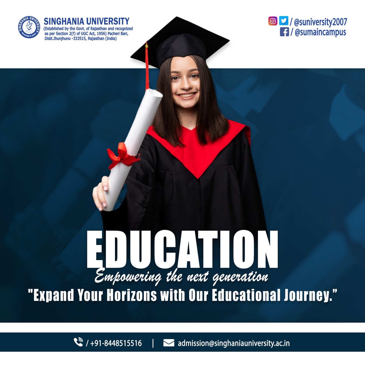 'Education empowering the next generation' Expand Your Horizons with Our Educational Journey!  

#education #courses #Students #educational #educationaljourney #Masters #mastersdegree #diploma #motivation #learning #EducationForAll #EducationMatters