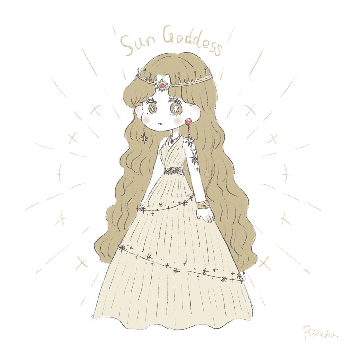 [過去絵] 太陽の女神☀ 2022.8
#illust #イラスト #創作 #art