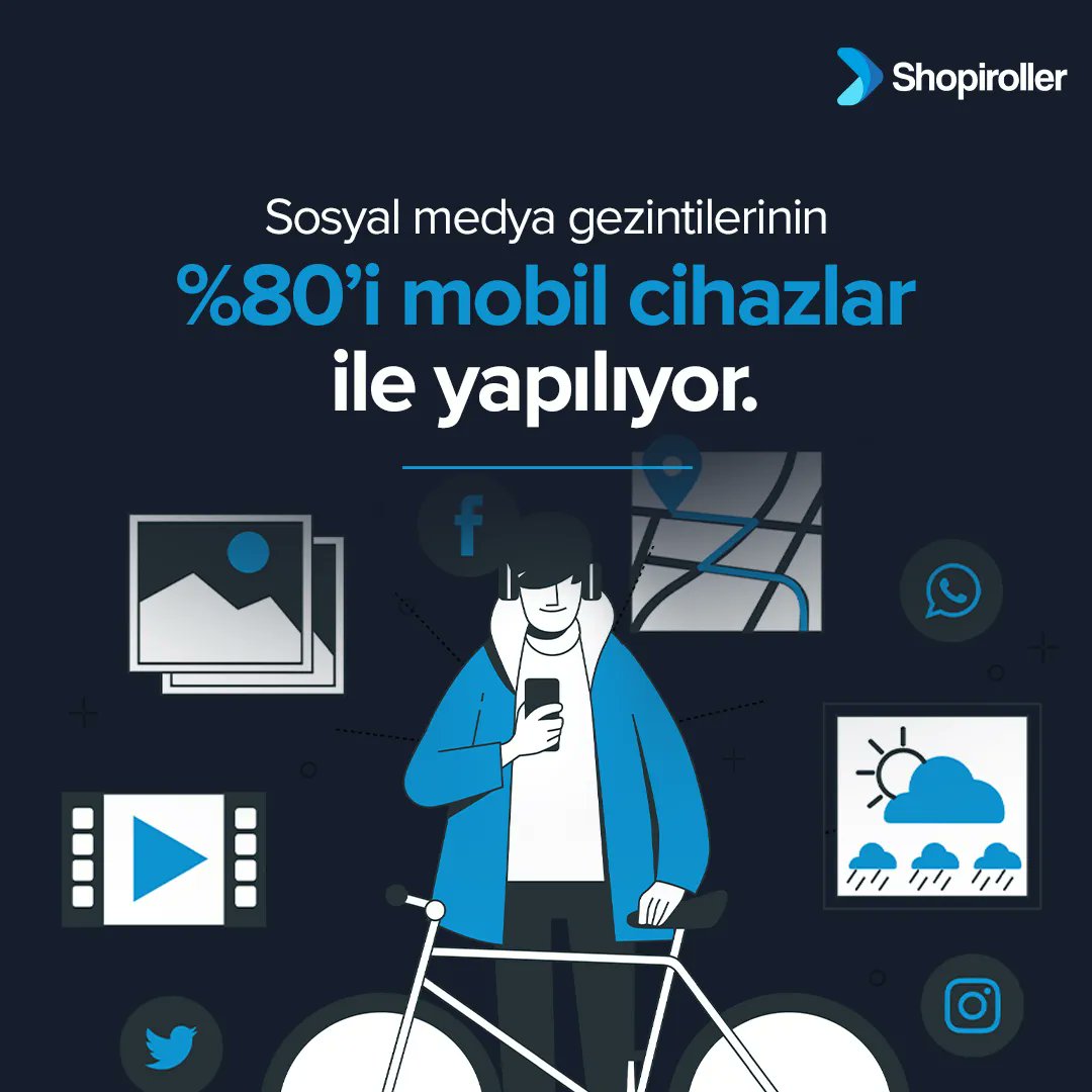 🛸 Sosyal medya kullanıcılarının %80'i mobil cihazlarını kullanarak geziniyor. Bu sebeple markanızın mobil uyumlu bir web sitesine sahip olması çok değerli.

💫 Profesyonel kullanıcı deneyimi alt yapısı ile ücretsiz e-ticaret mağazanızı Shopiroller'da açın, satışlara başlayın!