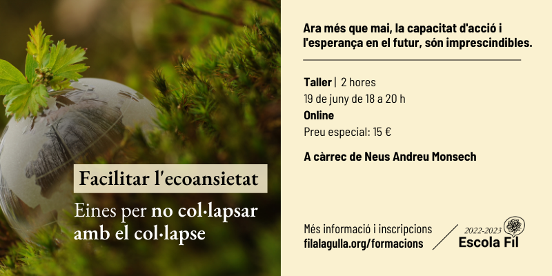 Filalagullacoop's tweet photo. 📢Abordem juntes l'#ecoansietat. En aquest monogràfic oferirem plantejaments i eines per treballar, tant de forma individual com col·lectiva, amb l'ansietat que provoca la crisi climàtica en què estem immerses.👇🏽
https://t.co/kfkMRekzsF https://t.co/84ilh36blr
