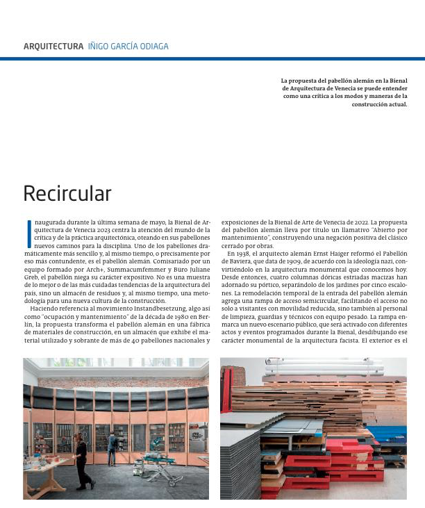 [AVANCE] Esta semana disfrutaremos de la última colaboración de Iñigo García Odiaga @IOdiaga en nuestras páginas de arquitectura. Plazer handi bat izan da!