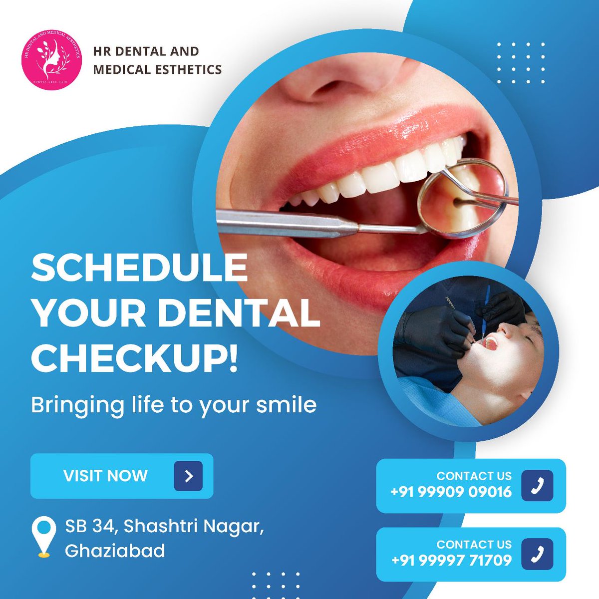 Schedule your Dental Checkup with HR Dental And Medical Aesthetics!

Your smile deserves the best care, so book your appointment now!

For bookings, call Dr. Himani Bhardwaj at +91 99997 71709 or visit our clinic at SB 34, Shashtri Nagar, Ghaziabad.

#DentalCheckup #hrdentalcare