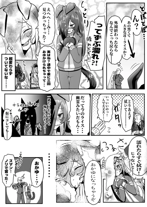 土砂降りだからびしょ濡れライス漫画あげておきますね