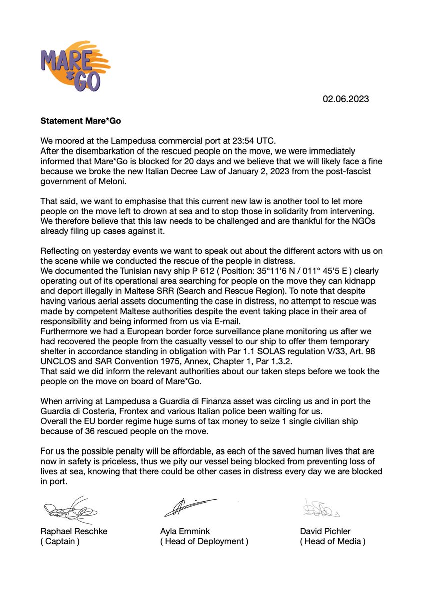 Reflecting on yesterday events here is our initial statement: