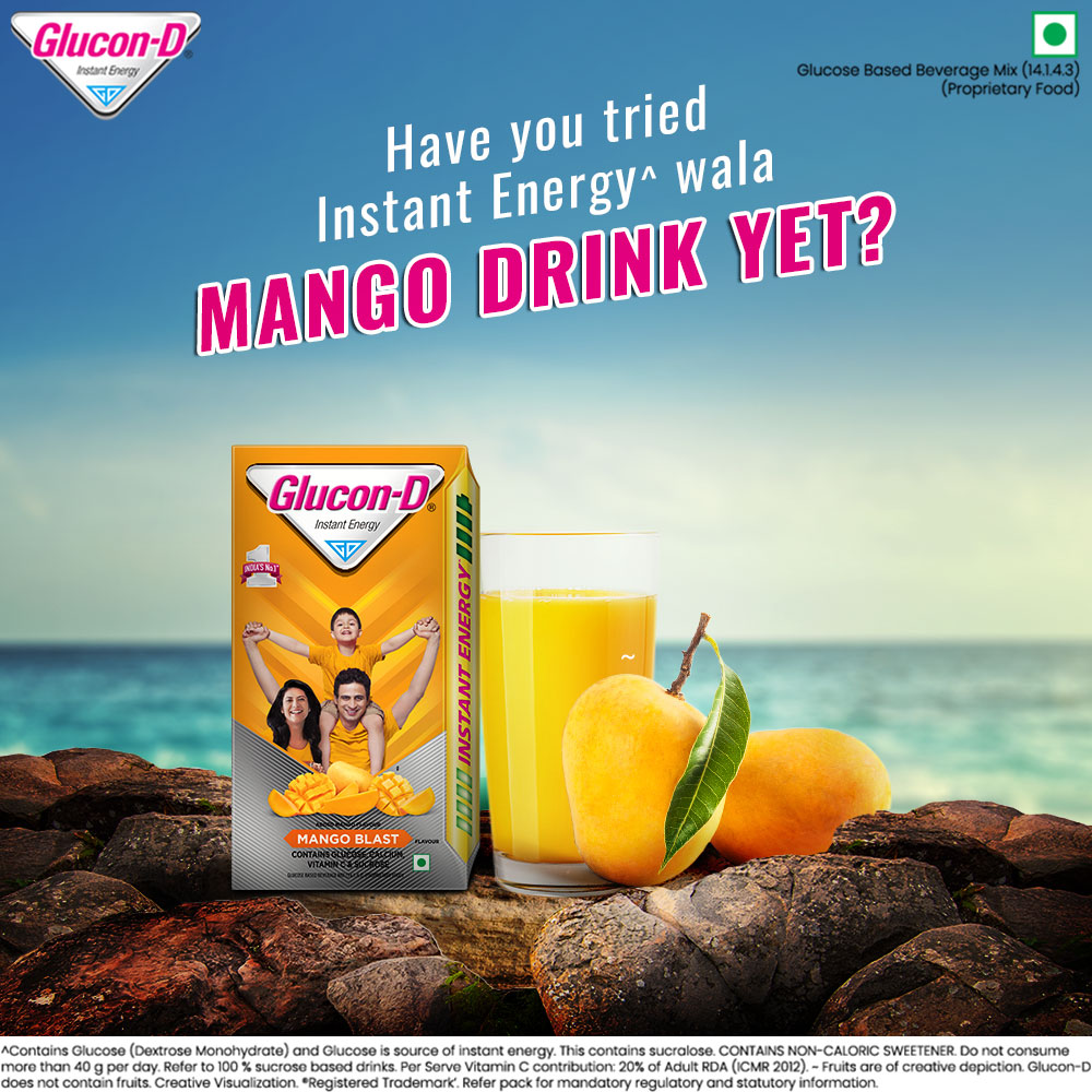 Leave a comment if you’ve tried the all new Glucon-D Mango Blast! 😉🥭⚡️ 

#ThakaanGoneEnergyOn #GluconD #MangoBlast #MangoFlavour #InstantEnergy #DelicousMango #TasteBhiEnergyBhi #InstantEnergyWalaMangoDrink #SummerDrink #Tasty #Mango #MangoFlavouredDrink