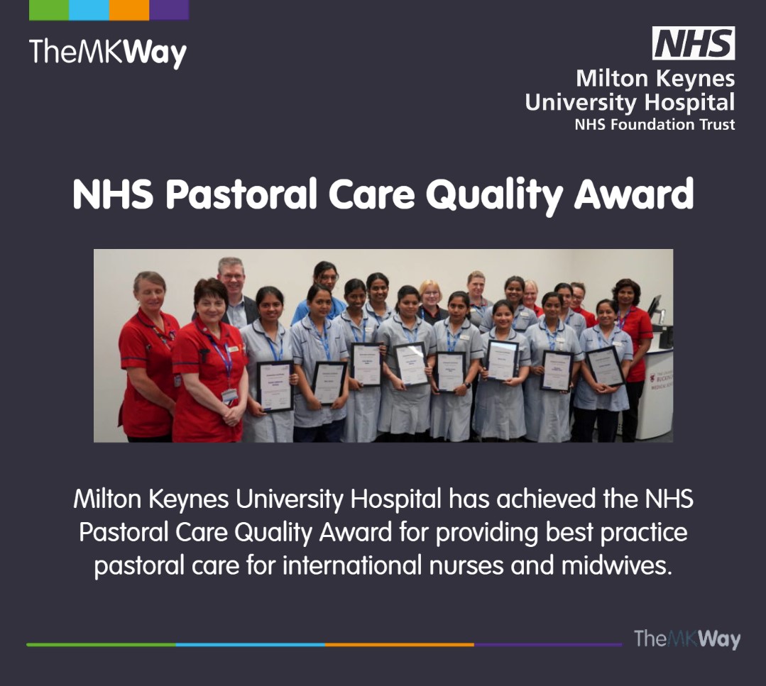 We are delighted to have been awarded the NHS Pastoral Care Quality Award, recognising the fantastic work our teams have put in place to support our nursing colleagues who have recently joined from countries around the world. Find out more on our website: mkuh.nhs.uk/news/mkuh-awar…