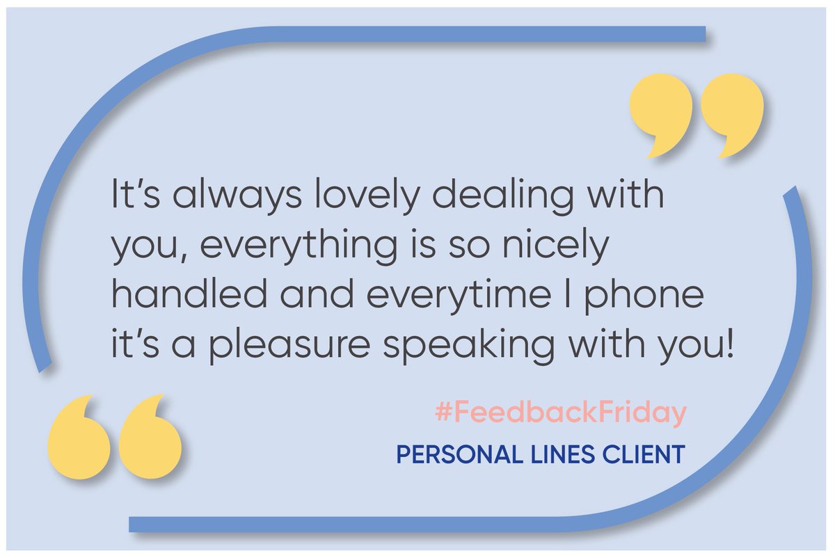 It's a lovely and sunny #FeedbackFriday and we're pleased to share another client commendation! ☀

As always, a big well done to our amazing team for the fantastic feedback 👏

#PersonalInsurance #SWinning