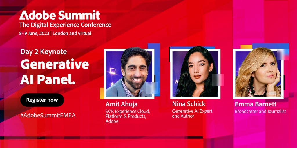 AI will create a new era of creativity, productivity and personalization. Want to learn more about it? Join our panel of experts at #AdobeSummitEMEA to discover what businesses need to know about using AI and what’s next. Add this session to your schedule: adobe.ly/3l1SPdH