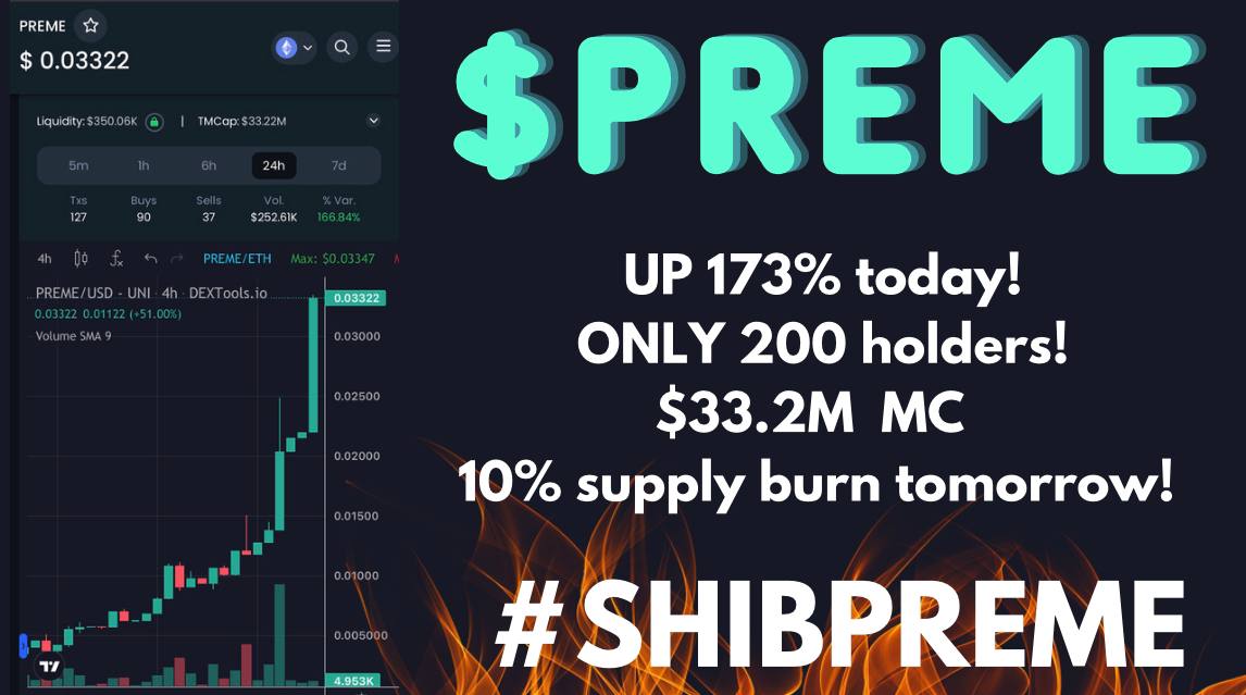 #PREMARMY community space on Saturday! 

BIG ANNOUNCEMENTS ON $PREME 💯🔥👀 

Giveaway --> $500 of $PREME (5 winners $100 each) 

To enter:
👉like + Retweet
👉tag 3 friends
👉follow <a href="/shibpreme/">Shibpreme</a> 
👉Join space

You don't wanna miss this...

Twitter space
x.com/i/spaces/1zqJV…