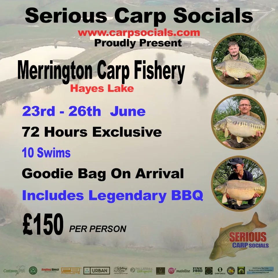 CarpSerious's tweet photo. 🔥🐟 Merrington Carp Fishery 🐟🔥

  💥 MAIN LAKE / HAYES / MERLIN LAKE 💥
                             ( 72 hours )
A popular one on the list 😎🐟 for years we have been visiting .

This social is now available on the website .
https://t.co/ne1UQmf86P 
MERRINGTON FISHERY https://t.co/lNdFJR8BWm