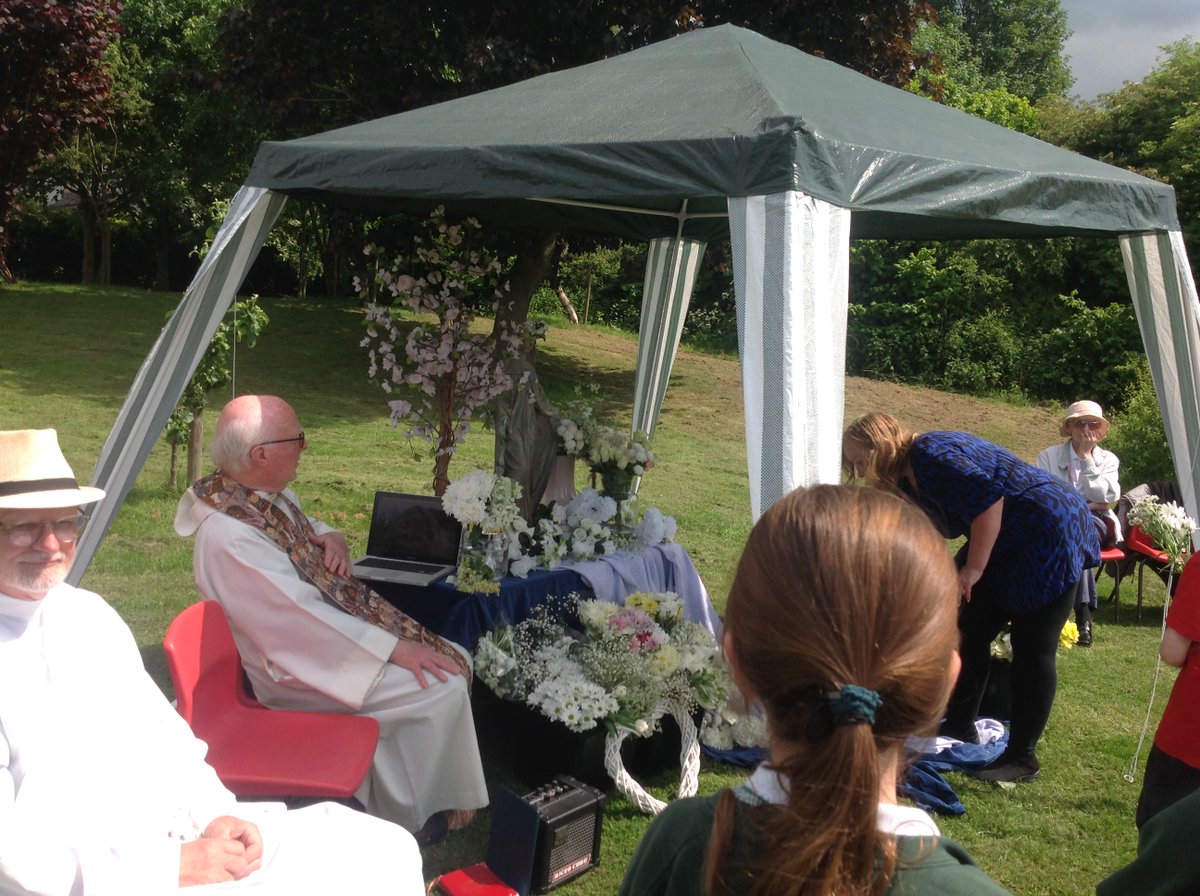 Lovely May procession in honour of Our lady before we finished for the Whit holiday.
