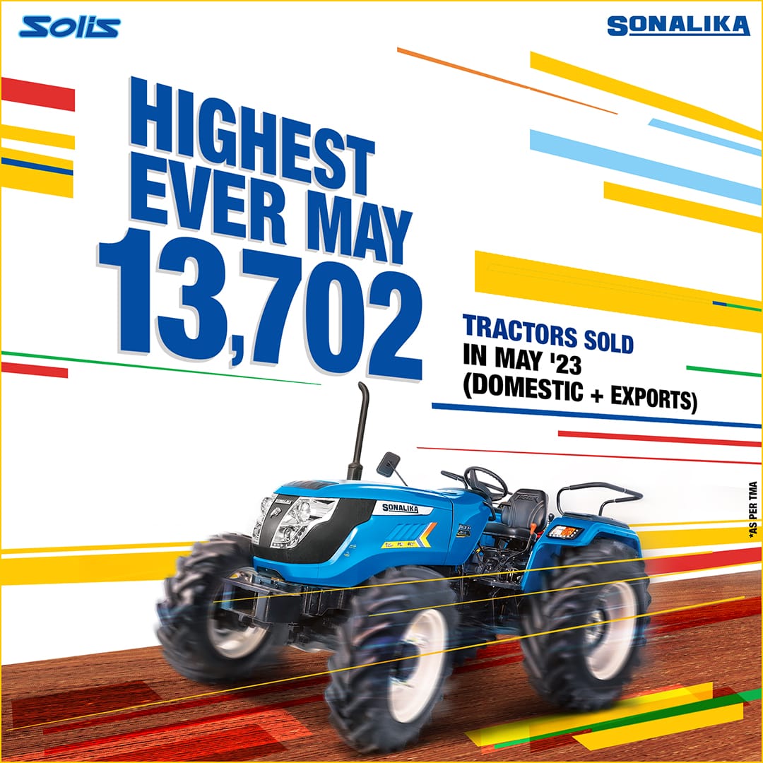 We're proud to clock our highest ever May overall sales of 13,702 tractors & 4X domestic growth over industry growth. Our heavy duty #tractors are designed to deliver performance & productivity & we're fully ready to drive farm mechanisation growth in India. #sonalikatractors
