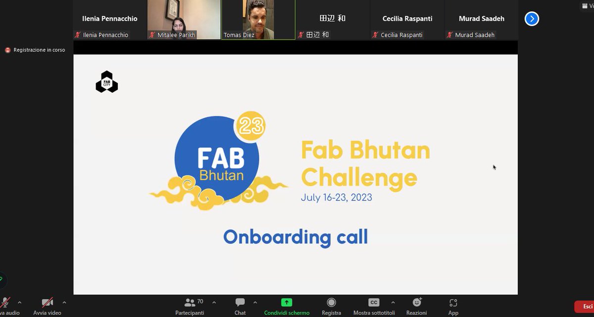 the #FabBhutanChallenge onboarding call is LIVE NOW! 🎉 The 5 teams for the 5 challenges are all set to connect and gear up for an amazing learning experience in Bhutan. Can't wait to DESIGN RESILIENT FUTURES IN A FAB NATION! 🌍💫 
Find out more here: fab.city/events/fab23-b…